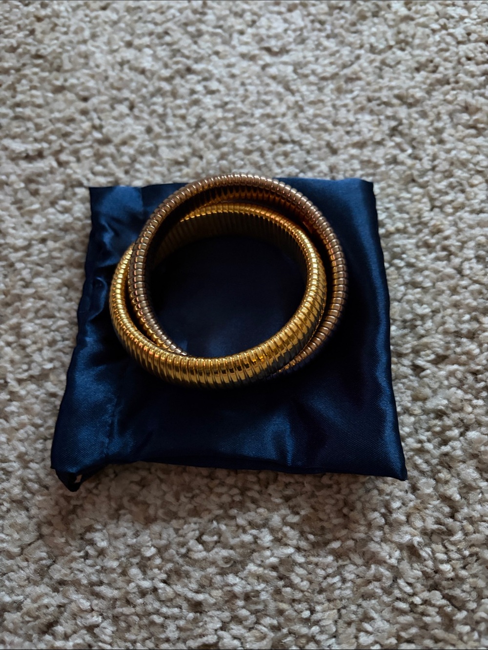 QVC Gold and Bronze Coiled Bangle Bracelets